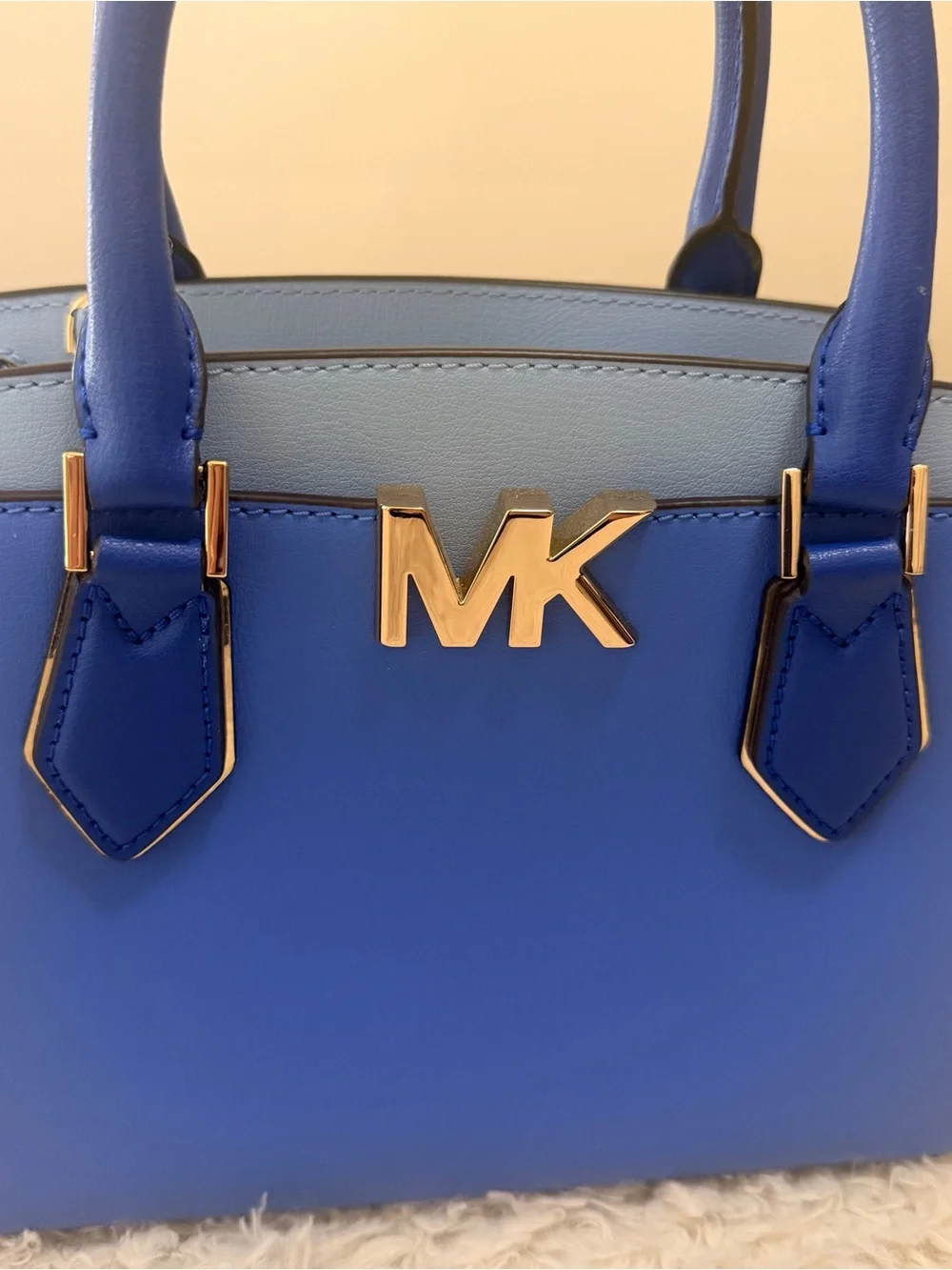 Michael Kors Mott Medium Messenger Bag Oxford Blue Colorblock Satchel - NWT